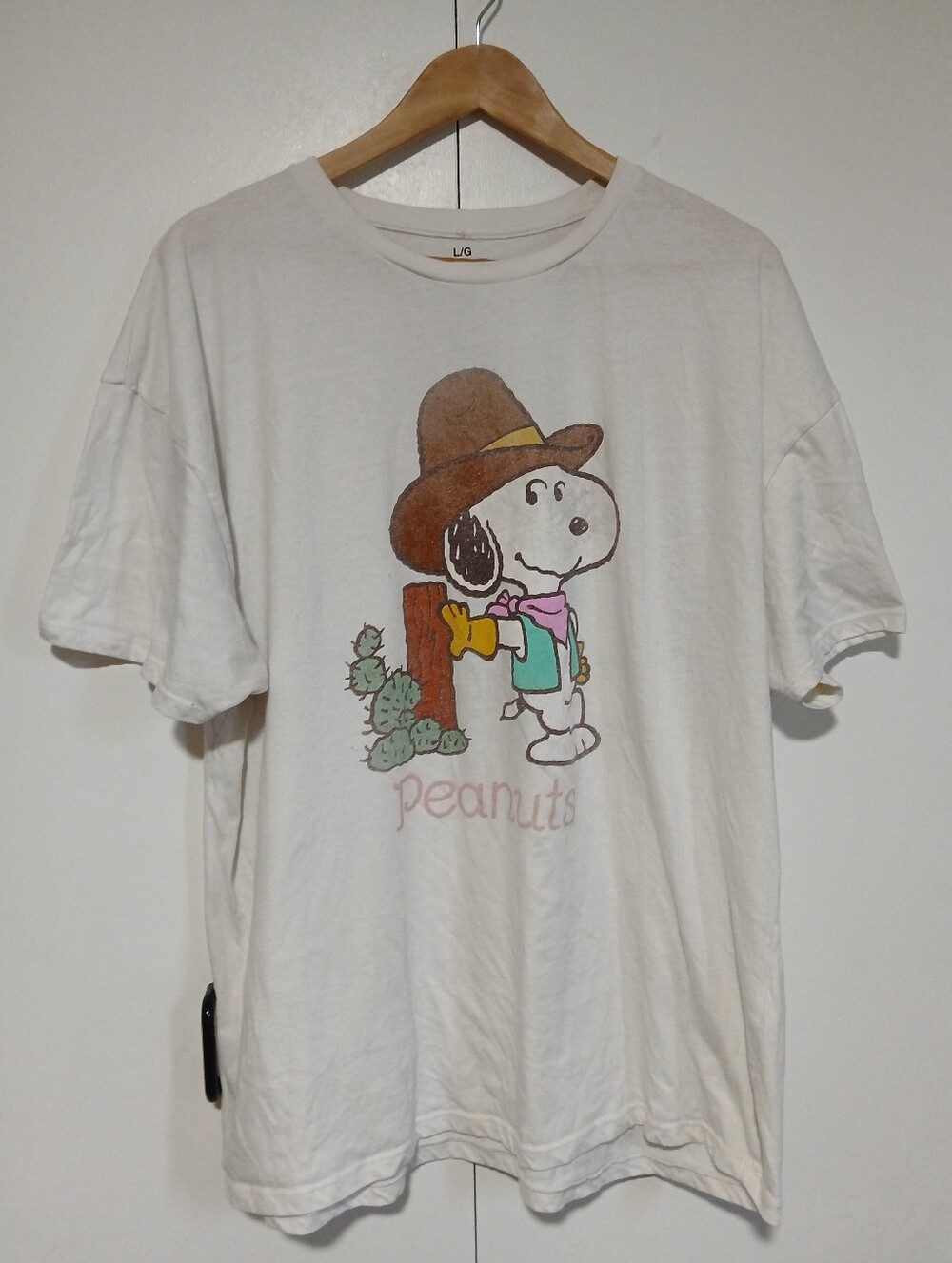 ​Bluenotes Peanuts Snoopy Cowboy Graphic Tee White Unisex Oversized Large